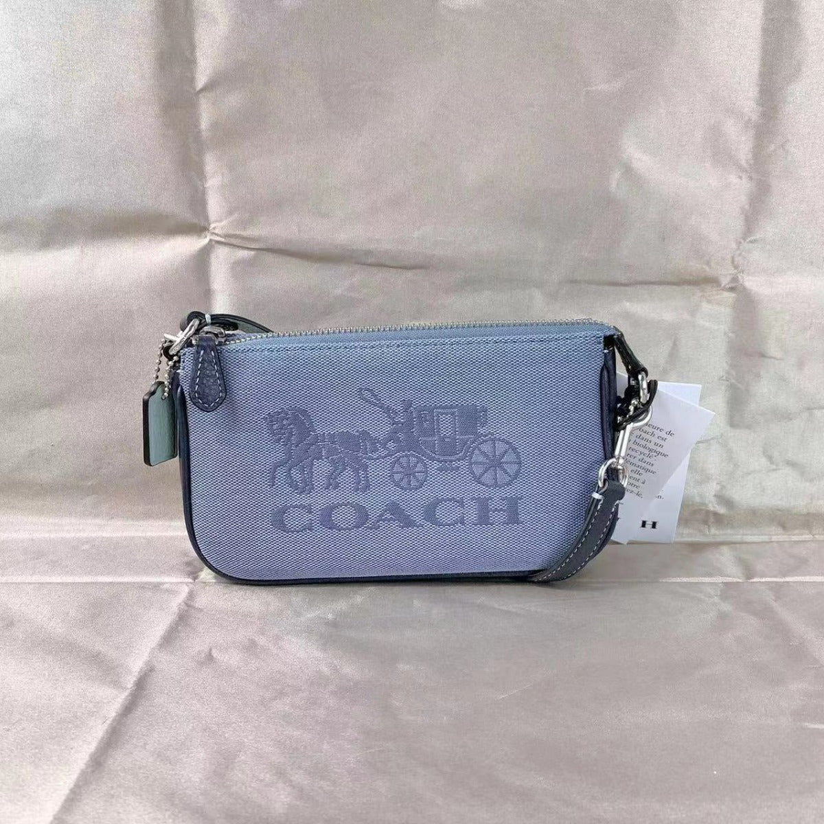 Coach C8327 Nolita 19 In Colorblock With Horse And Carriage In Marble Blue Multi Coach C8327 Nolita 19 In Colorblock With Horse And Carriage In Marble Blue Multi